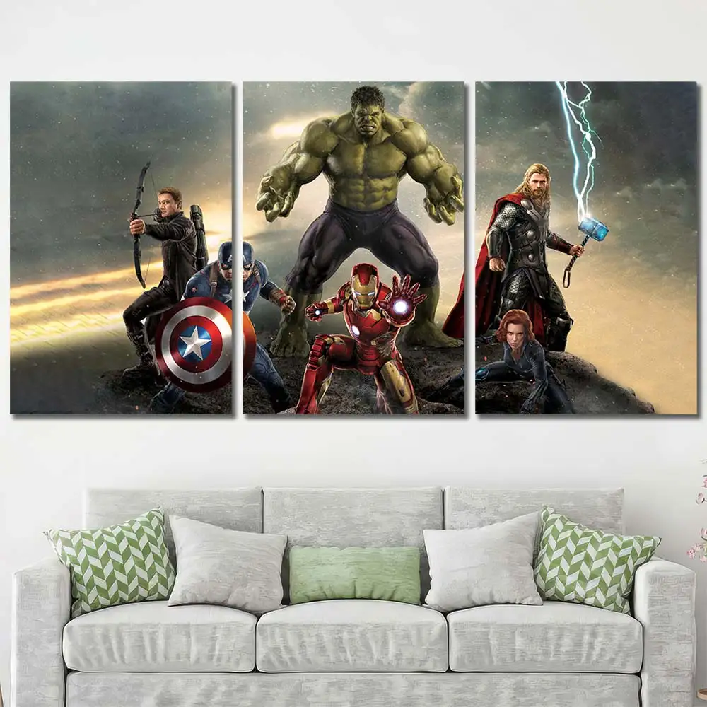 Avengers Trinity Heroes Canvas Wall Art – Premium Collector Print - Image 2