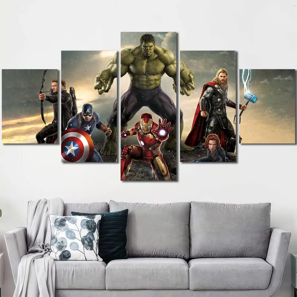 Avengers Trinity Heroes Canvas Wall Art – Premium Collector Print - Image 4