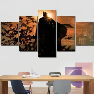 Batman Sunset Silhouette Canvas Wall Art – Premium Collector Print