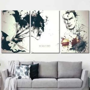 Batman and Joker Sketch Canvas Wall Art – Premium Collector Print