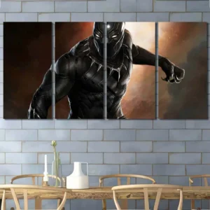 Black Panther Battle Stance Canvas Wall Art – Premium Collector Print