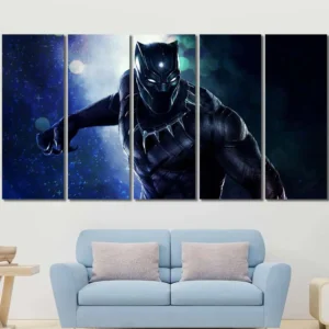 Black Panther Moonlight Canvas Wall Art – Premium Collector Print