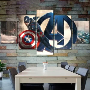 Captain America Avengers Assemble Canvas Wall Art – Premium Collector Print