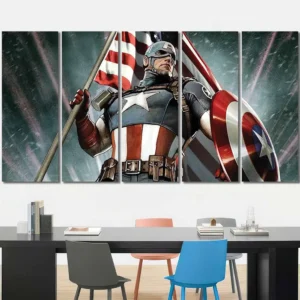 Captain America Freedom Banner Canvas Wall Art – Premium Collector Print