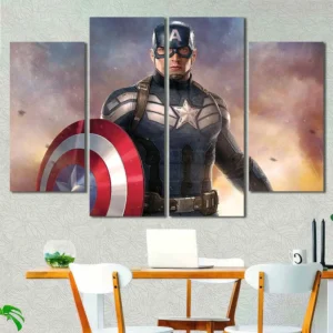Captain America Hero Portrait Canvas Wall Art – Premium Collector Print