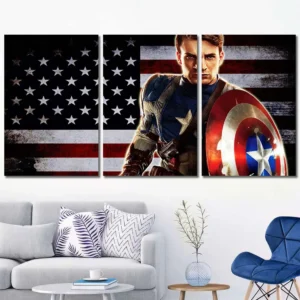 Captain America Patriot Hero Canvas Wall Art – Premium Collector Print