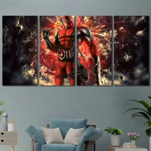 Deadpool Chaos Energy Canvas Wall Art – Premium Collector Print