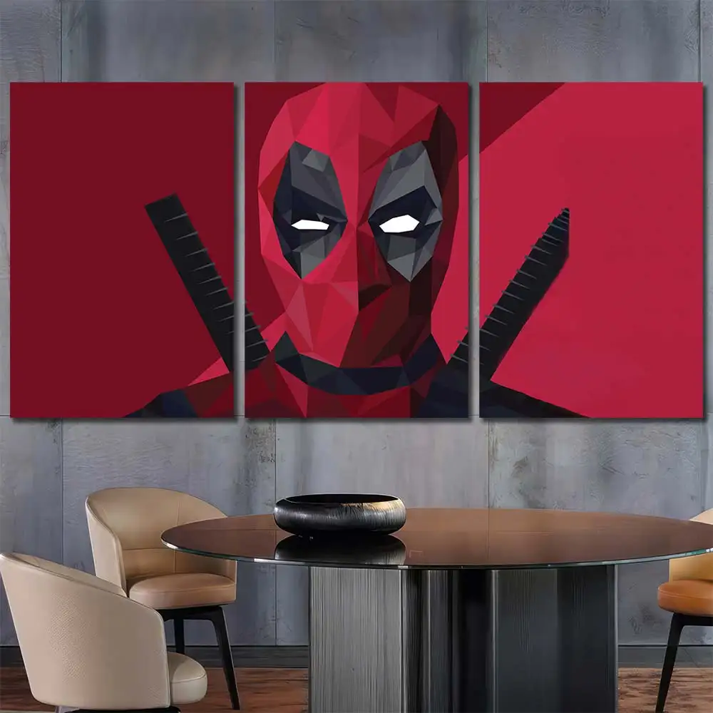 Deadpool Geometric Pop Canvas Wall Art – Premium Collector Print - Image 2