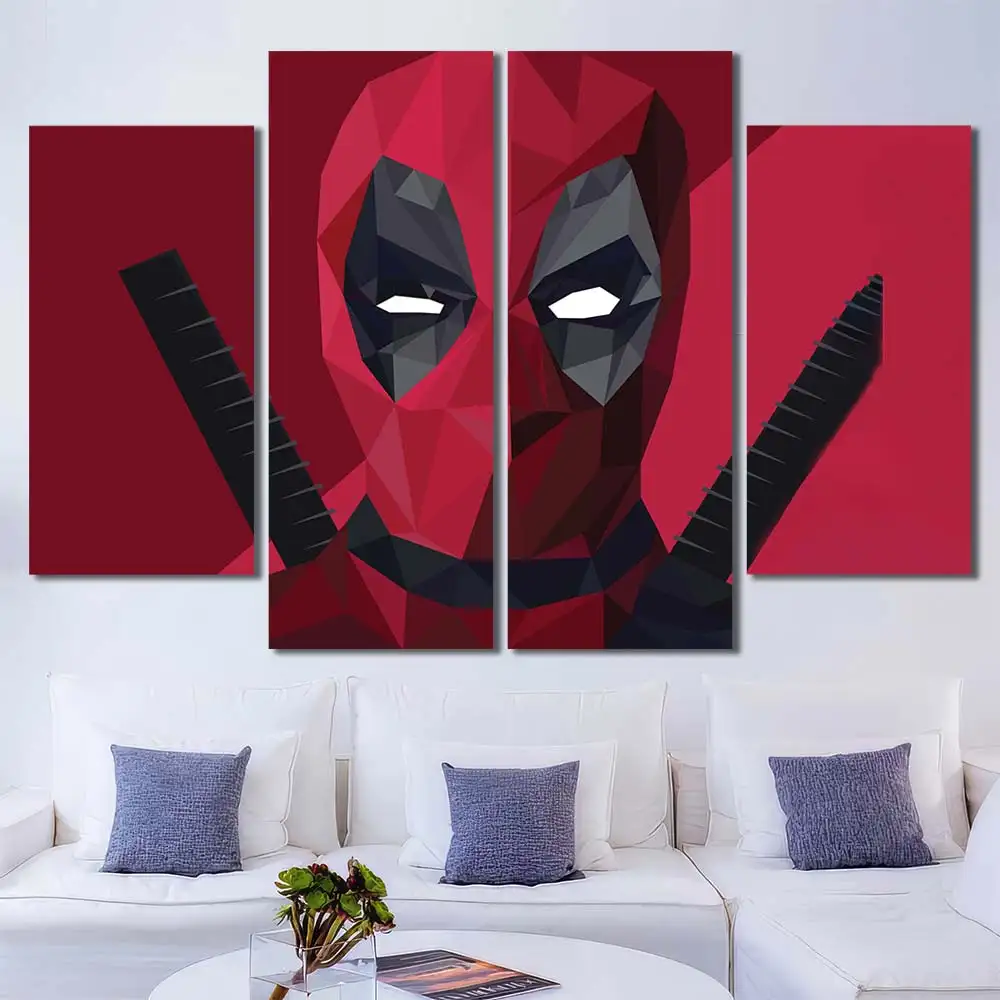 Deadpool Geometric Pop Canvas Wall Art – Premium Collector Print - Image 3