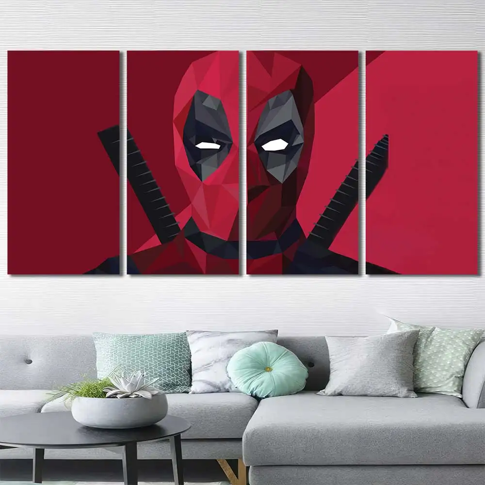 Deadpool Geometric Pop Canvas Wall Art – Premium Collector Print - Image 4