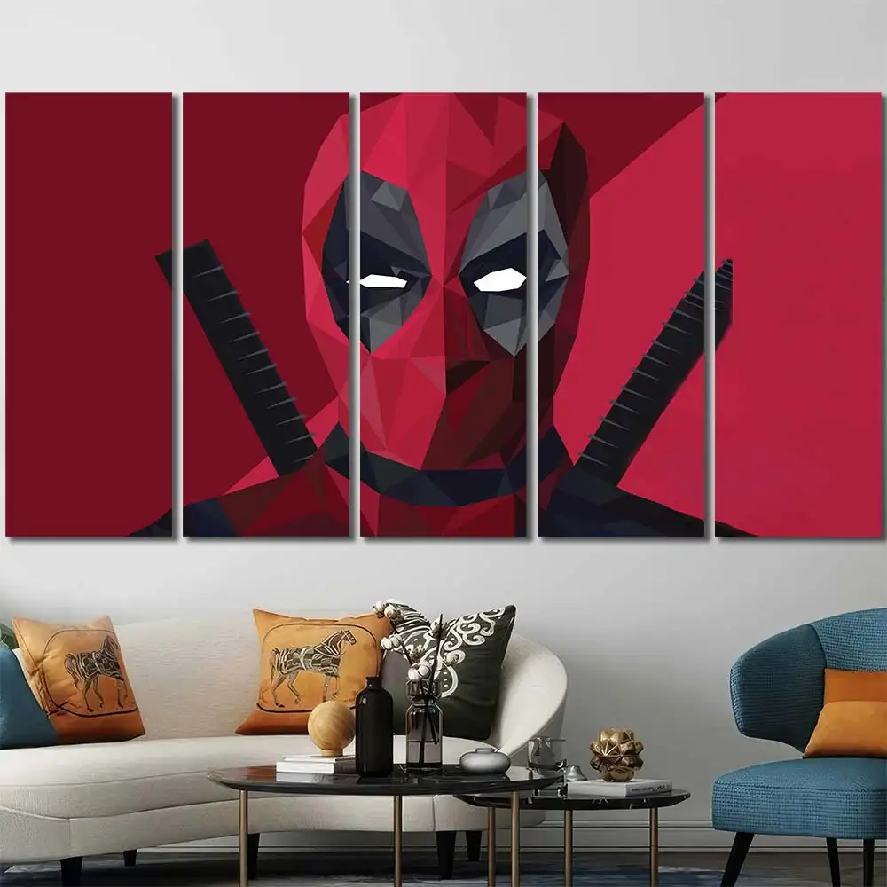 Deadpool Geometric Pop Canvas Wall Art – Premium Collector Print - Image 5