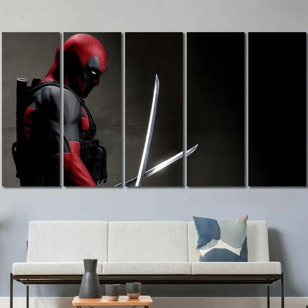 Deadpool Katana Warrior Canvas Wall Art – Premium Collector Print