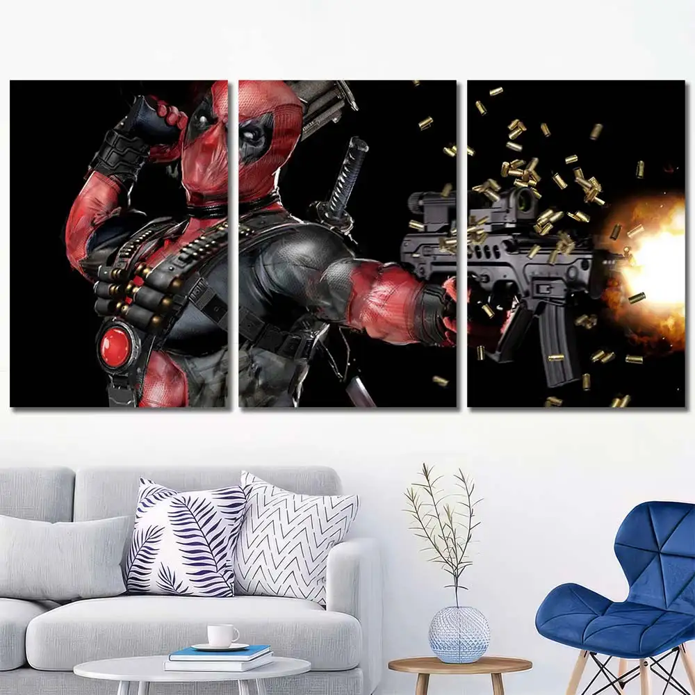 Deadpool Mercenary Action Canvas Wall Art – Premium Collector Print - Image 2