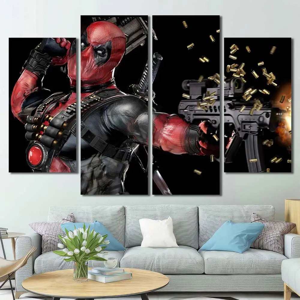 Deadpool Mercenary Action Canvas Wall Art – Premium Collector Print - Image 3