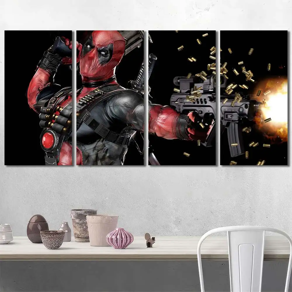 Deadpool Mercenary Action Canvas Wall Art – Premium Collector Print - Image 4