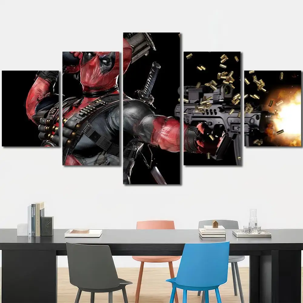 Deadpool Mercenary Action Canvas Wall Art – Premium Collector Print - Image 5