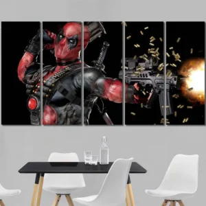 Deadpool Mercenary Action Canvas Wall Art – Premium Collector Print