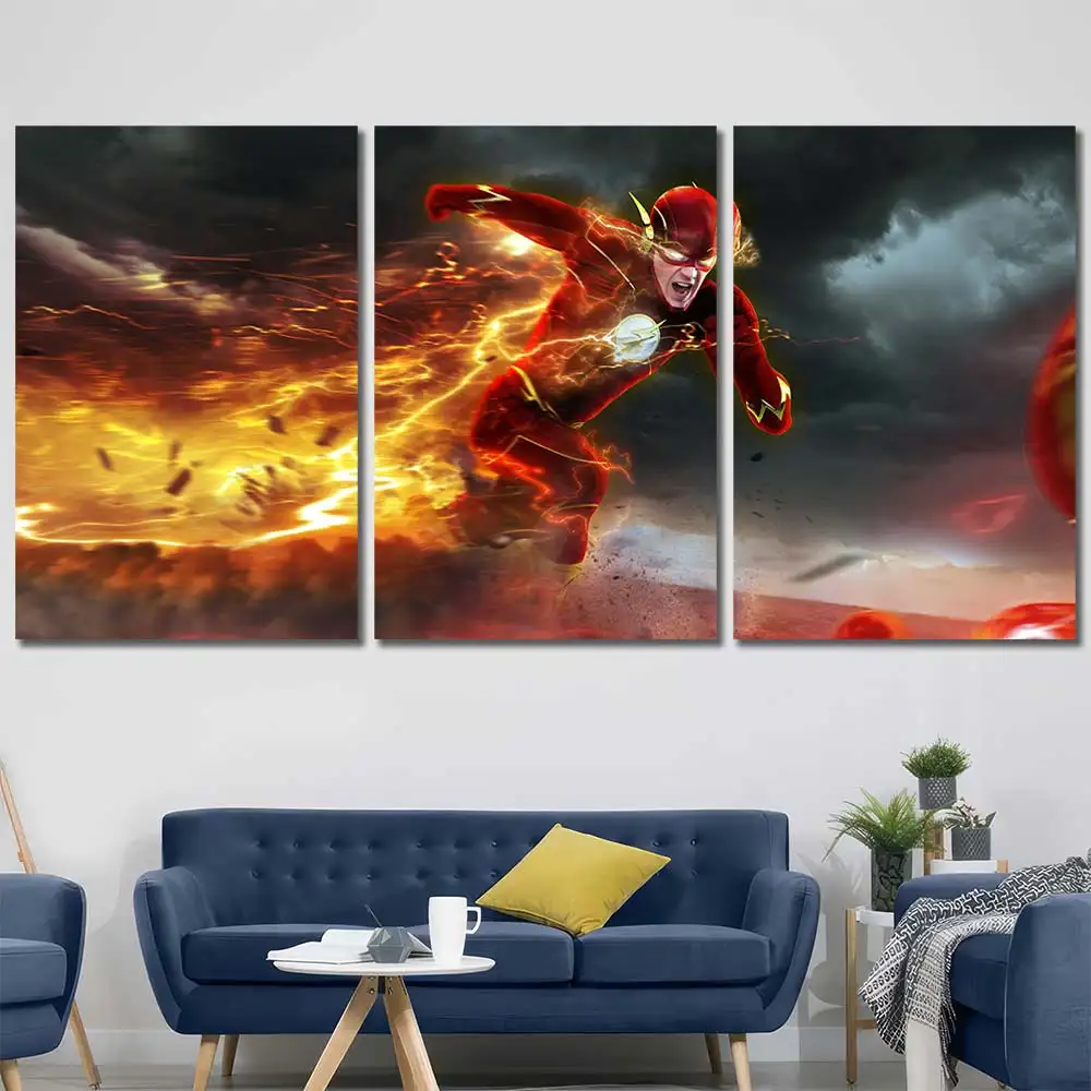 Flash Battle Scene Canvas Wall Art – Premium Collector Print - Image 2