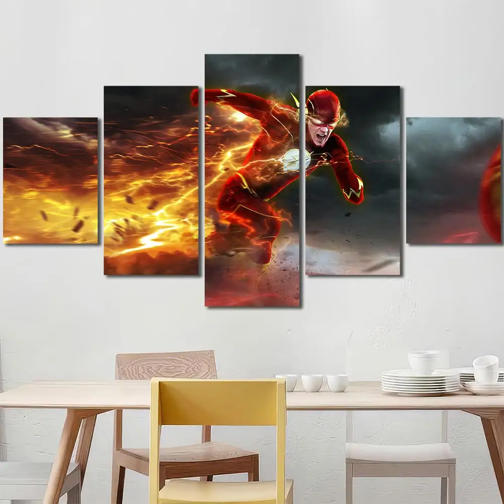 Flash Battle Scene Canvas Wall Art – Premium Collector Print