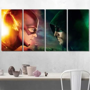 Flash Green Arrow Canvas Wall Art – Premium Collector Print