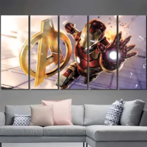 Iron Man Avengers Flight Canvas Wall Art – Premium Collector Print