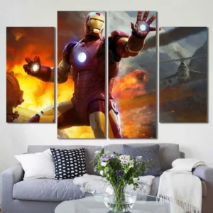 Iron Man Battlefield Hero Canvas Wall Art – Premium Collector Print