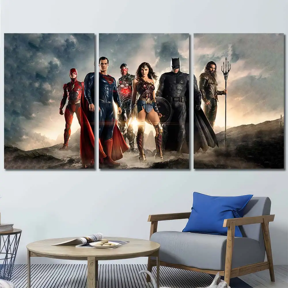Justice League Cinematic Heroes Canvas Wall Art – Premium Collector Print - Image 2