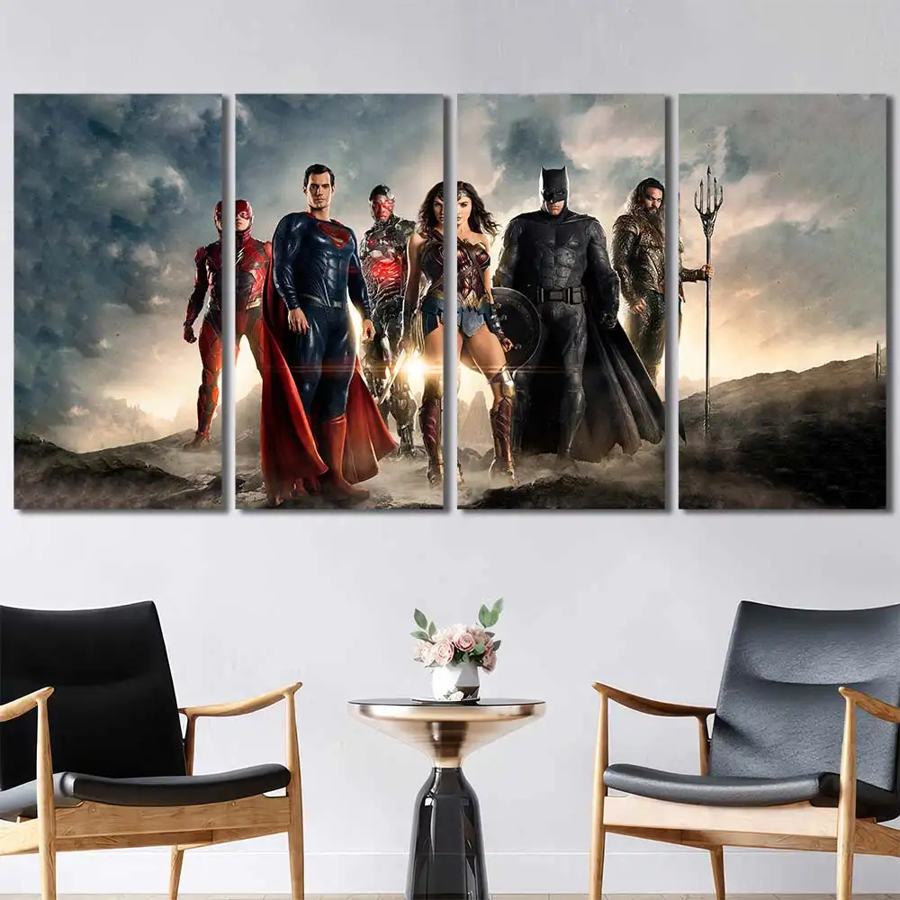 Justice League Cinematic Heroes Canvas Wall Art – Premium Collector Print - Image 4