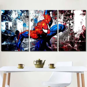 Spider-Man Comic Splash Canvas Wall Art – Premium Collector Print