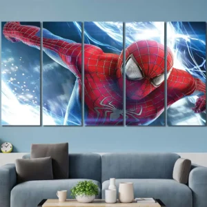 Spider-Man Lightning Charge Canvas Wall Art – Premium Collector Print
