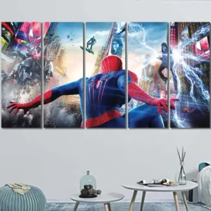 Spider-Man Multiverse Battle Canvas Wall Art – Premium Collector Print