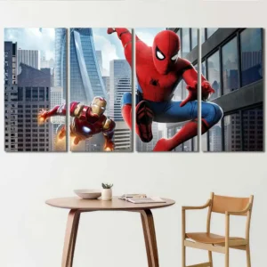 Spider-Man and Iron Man Canvas Wall Art – Premium Collector Print