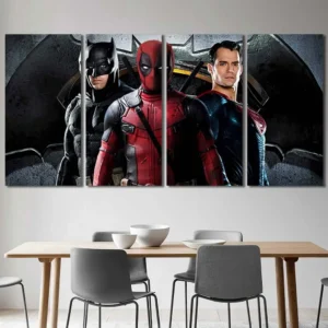 Superhero Batman Deadpool Superman Canvas Wall Art – Premium Collector Print