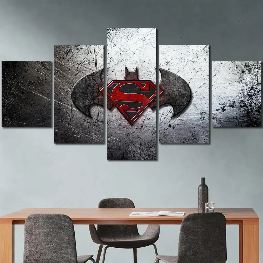 Superhero Batman Superman Symbol Canvas Wall Art – Premium Collector Print - Image 4