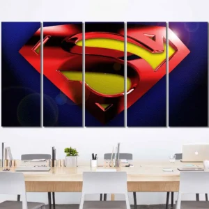 Superman Classic Superman Shield Canvas Wall Art – Premium Collector Print