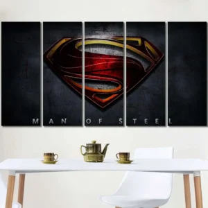 Superman Man Steel Emblem Canvas Wall Art – Premium Collector Print