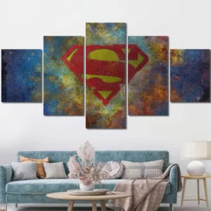Superman Vintage Superman Shield Canvas Wall Art – Premium Collector Print