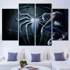 Symbiote Spider-Man Dark Canvas Wall Art – Premium Collector Print