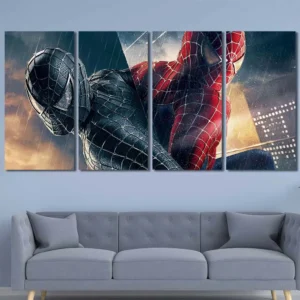 Symbiote Spider-Man Spider-Man Symbiote Clash Canvas Wall Art – Collector Wall Print