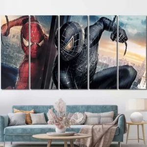Symbiote Spider-Man Spider-Man and Symbiote Canvas Wall Art – Collector Wall Print