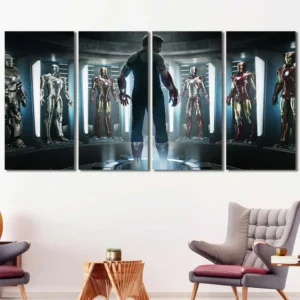 Tony Stark Hall Armor Canvas Wall Art – Premium Collector Print